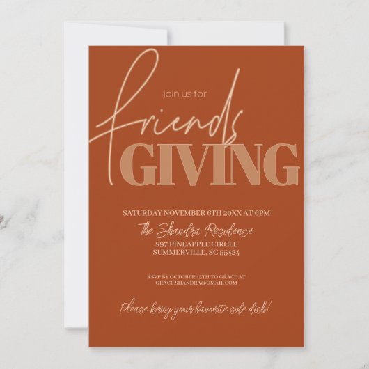 Invitation Friendsgiving Vibrations d'Automne (Devant)