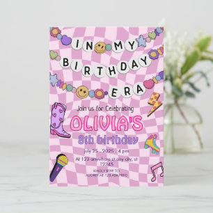 Invitation Friendship Bracelet Girls Anniversaire Rétro Super