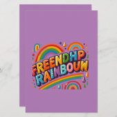 Invitation Friendship Rainbow Multi-Coloured Greeting Card De (Devant / Derrière)