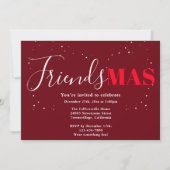 Invitation Friendsmas Burgundy pour Noël (Devant)
