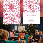 Invitation Friendsmas flocons de neige rouges