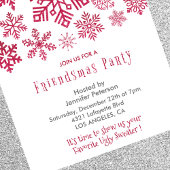 Invitation Friendsmas flocons de neige rouges