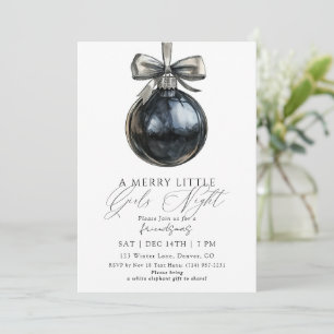 Invitation Friendsmas Ornement Noir Soirée Filles Noël