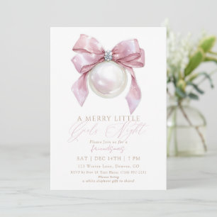 Invitation Friendsmas Ornement Rose Soirée Filles