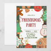 Invitation Friendsmas Party Digital Invitation, chritsmas (Devant / Derrière)