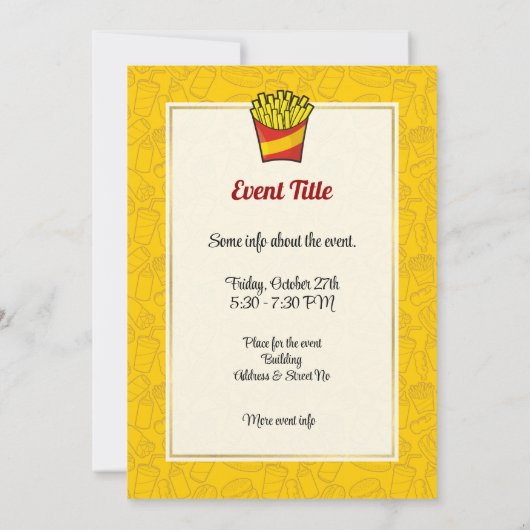 Invitation Fries françaises (Dos)