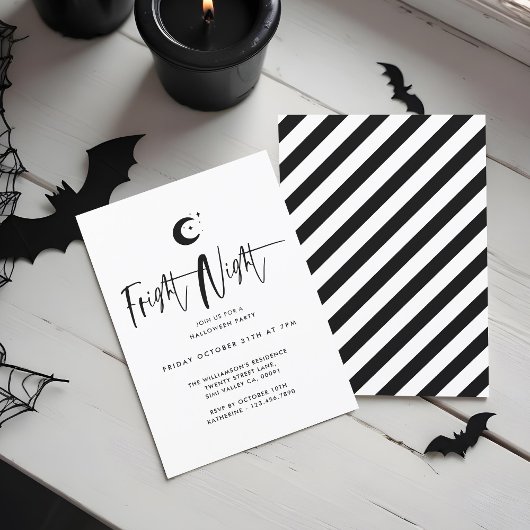 Invitation Fright Night Black Moon, Mini Halloween Party