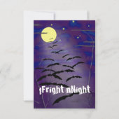 Invitation Fright Night Pleine lune & Bats Halloween Party (Devant)