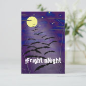 Invitation Fright Night Pleine lune & Bats Halloween Party (Debout devant)