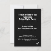 Invitation Fright Night Pleine lune & Bats Halloween Party (Dos)