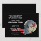 Invitation Fright Night Skull Halloween Costume Party (Devant / Derrière)