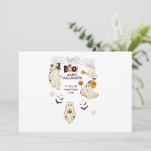 Invitation Frightfully Fun Ghosts – Dessin animé mignon pour  (Debout devant)