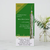 Invitation Fringe de remise de diplôme/ Or et Vert (Debout devant)