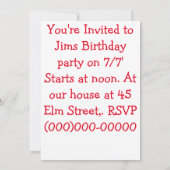 Invitation Frisbee (Dos)