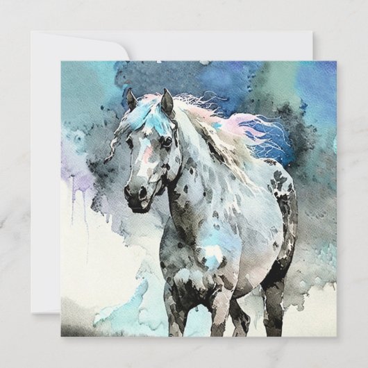 Invitation Frisky Appaloosa Mare Watercolour (Devant)