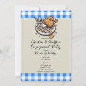 Invitation Frites de poulet et gaufres, Fête de fiançailles b (Devant)