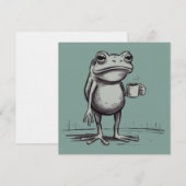 Invitation Frog Drinking Coffee Meme Mystical Toad Frog Lover (Devant / Derrière)