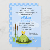 Invitation Frog Prince fête d'anniversaire (Devant / Derrière)