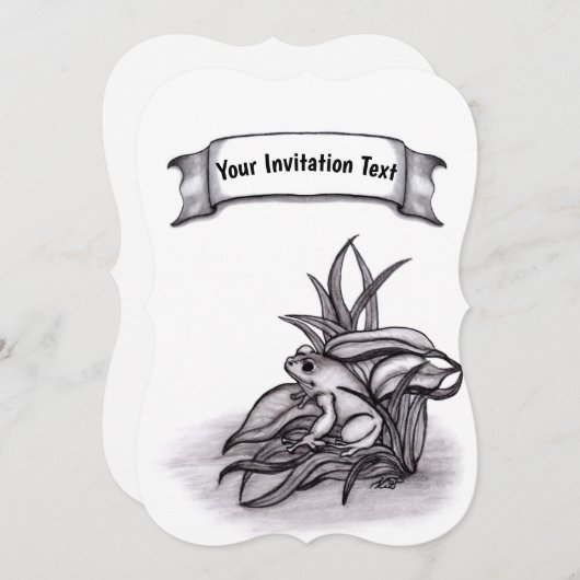 Invitation Froggy, Ajouter Votre Texte (Devant / Derrière)