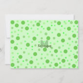 Invitation Froggy anniversaire fête Green Dots thème (Dos)
