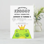 Invitation Froggy garçon d'anniversaire prince Premier parti  (Debout devant)