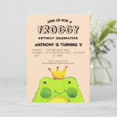 Invitation Froggy garçon d'anniversaire prince Premier parti (Debout devant)