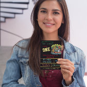 Invitation Froggy Noire Thème Premier Anniversaire