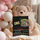 Invitation Froggy Noire Thème Premier Anniversaire