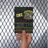 Invitation Froggy Noire Thème Premier Anniversaire