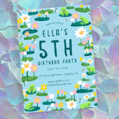 Invitation Frogs and Lily Pads Cute CUSTOM BIRTHDAY PARTY