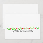 Invitation Frohe Weihnachten, bannière de Noël d'aquarelle (Devant / Derrière)