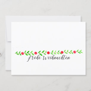 Invitation Frohe Weihnachten, bannière de Noël d'aquarelle
