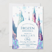 Invitation Froid 1er Anniversaire Cartoon Castle (Devant)