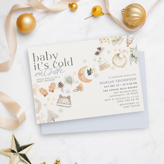 Invitation Froid à l'extérieur du Baby shower d'hiver garçon
