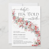 Invitation Froid Dehors Élégant Baby shower Floral Hiver (Devant)