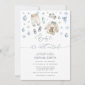Invitation Froid Hiver Hiver Vêtements bébé Douche (Devant)