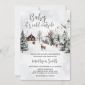 Invitation Froid Hors du Baby shower d'hiver Wonderland (Devant)
