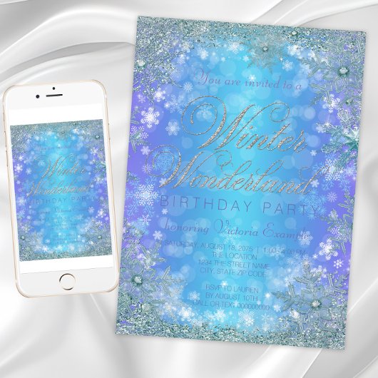 Invitation Froid Winter Wonderland fête d'anniversaire