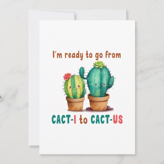 Invitation From cact-i to cat-us, cute Valentine  (Devant)