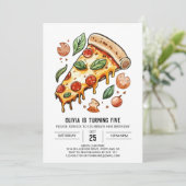 Invitation Fromage Elegance Pizza Anniversaire (Debout devant)