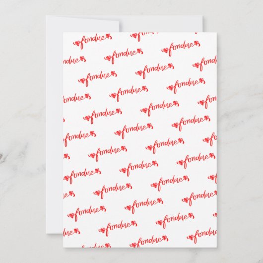 Invitation Fromage Fondue Fiesta Coeurs Pot Fondue Vin (Dos)