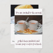Invitation Fromage grillé et soupe de tomate Confort Déjeuner (Devant / Derrière)