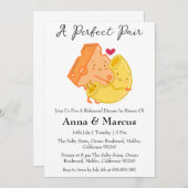 Invitation Fromage & Macaroni un dîner de mariée à la paire p (Devant / Derrière)