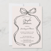 Invitation Front Dessiné Bordure Ruban Caprice couple douche (Devant)