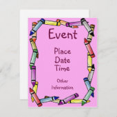 Invitation Frontière Crayon (Devant / Derrière)