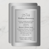 Invitation Frontière d'argent 25e anniversaire Mariage (Devant / Derrière)