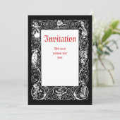 Invitation Frontière de fantaisie vintage d'Alice (Debout devant)