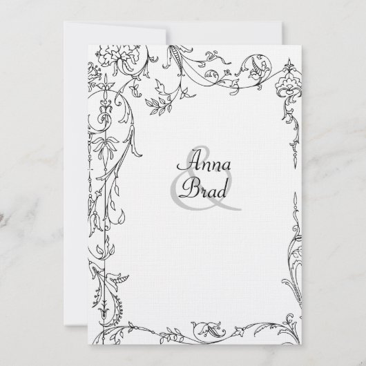 Invitation Frontière de la vigne antique (Dos)