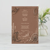 Invitation Frontière de Prairie Vintage Rustique (Debout devant)