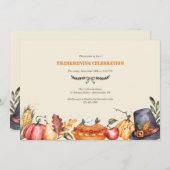 Invitation Frontière de Thanksgiving (Devant / Derrière)